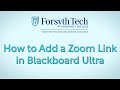 How to Add a Zoom Link in Blackboard Ultra