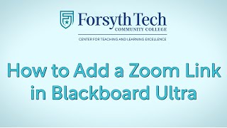 How to Add a Zoom Link in Blackboard Ultra