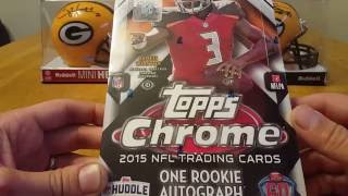 2015 Topps Chrome Football Hobby Box. 1 Auto per Box. Nice Numbered Cards!