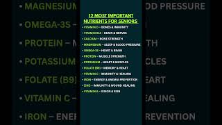 12 Most Important Nutrients for Seniors — Ranked by Importance