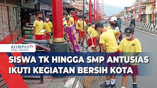 Siswa TK hingga SMP Antusias Ikuti Kegiatan Bersih Kota