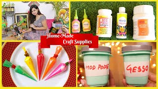 Home Made Craft Supplies Under Rs. 25/- | How to Make Gesso, 3D Outliner, Mod Podge at Home & DIYs