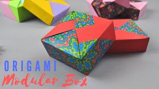 Modular Origami Box Easy (Slow Step by Step Instructions)