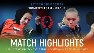 Highlights | Dina Meshref (EGY) vs Marketa Sevcikova (CZE) | WT Grps | #ITTFWorlds2022