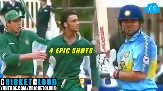 Sachin vs Shoaib Akhtar | 4 Epic Shots vs Fastest Bowler in the World !!