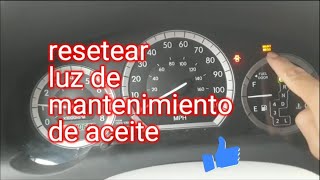 como resetear luz de mantenimiento del aceite Toyota sienna 2004