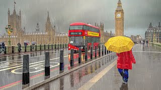 Tourists Love THIS London Weather? Grey & Rainy Central London Walk - 4K HDR 60F