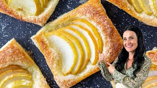 Puff Pastry Pear Tartlets (4 Ingredients)