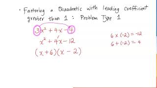 ALEKS Factoring a Quadratic with Leading Coefficient greater