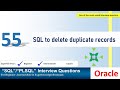Oracle PL SQL interview question | SQL to Delete duplicate records
