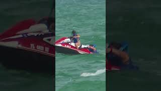 😱🦈 #TerrifyingMoment: Jet Skier Falls into Shark-Infested Waters in Miami! 🌊🛶 Shark Fins Circle