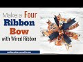 How to Make a 4 Ribbon Multi-Ribbon Bow With Wired Ribbon for Wreath or Decor #shorts