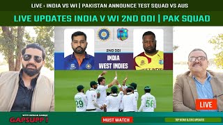 Live : India vs WI | Pakistan Announce Test Squad vs AUS