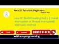Java SE: Multithreading Part 9  | Thread  interruption interrupt(), Thread.interrupted()