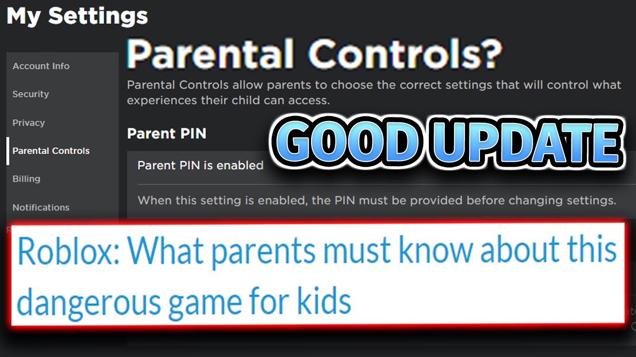 Roblox Added Parent Controls (Settings) - YouTube