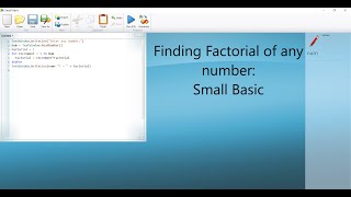 Program to find factorial of any given number: Small Basic