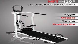 PowerMax Fitness MFT-410 Manual Treadmill/4 in 1 Multipurpose Treadmill/Budget Treadmill