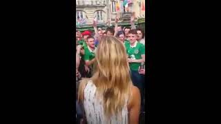 Irish Fans Serenade French Girl in Bordeaux Shenanigans