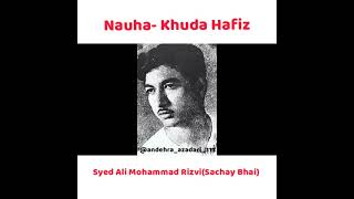 Khudahafiz - (Sachay Bhai) Syed Ali Muhammad Rizvi | Alvidai Noha | @AndehraAzadari