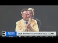 Zach Thomas receives iconic Pro Football Hall of Fame gold jacket