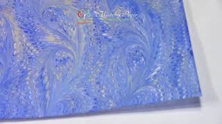 Italian Marble Paper - Bird Wing - Bright Blue