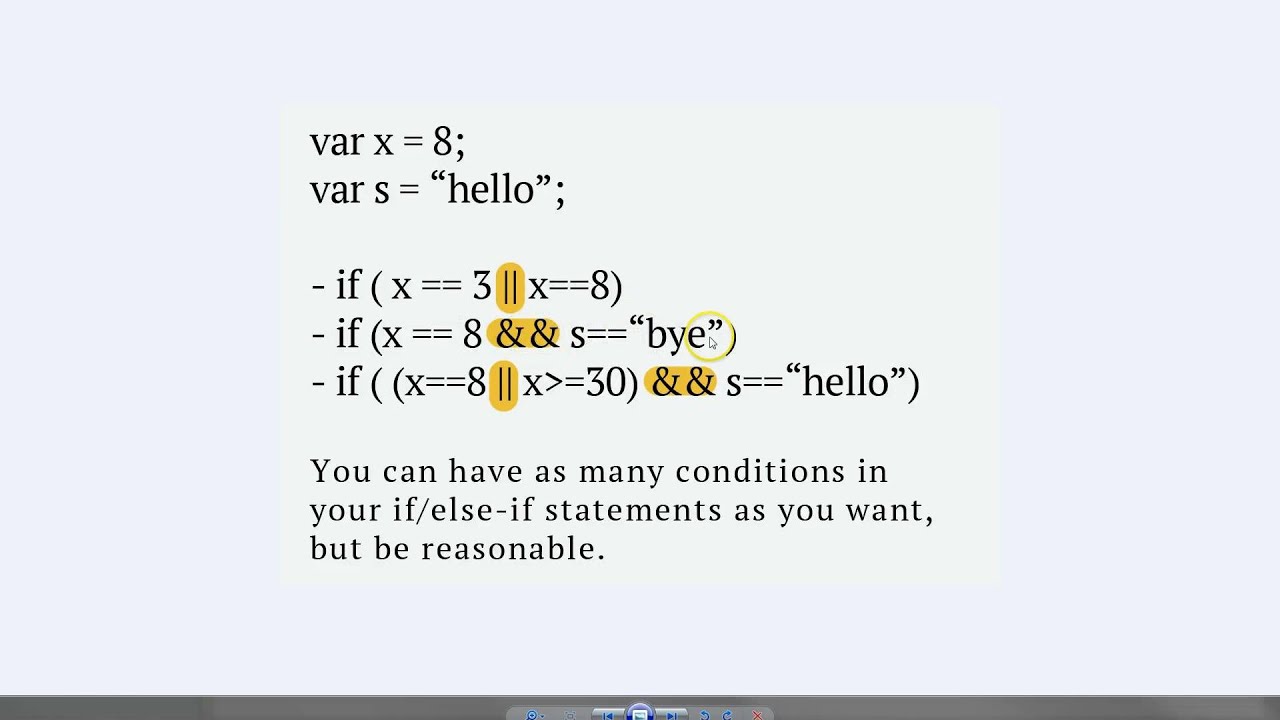 Comparing Multiple Conditions In An If Else Conditional Statement - YouTube