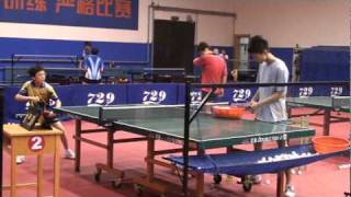 table tennis板橋信義國小桌球隊尚謙(小台灣)在大陸魯能好朋友(綽號小韓國)