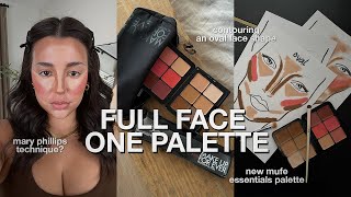 full face of makeup using 1 palette  *how to apply cream makeup like a pro*