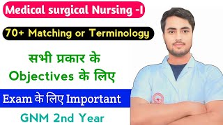 GNM 2nd Year Medical surgical Nursing-I सभी प्रकार के Objectives के लिए Important Exam में 5 marks