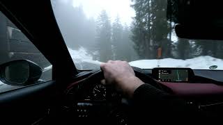 POV Snowy Mountain driving - Mazda 3 Skyactiv-X