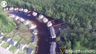 Fayetteville Police Department's drone video of neighborhood underwater