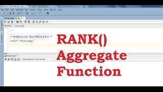 RANK Aggregate Function in SQL with an Example