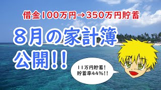 2024年8月の家計簿を公開！〜借金100万円からサイドFIREを目指す！！～