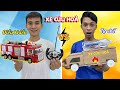 Đồ chơi xe cứu hoả điều khiển từ xa phun nước nhà giàu 500k vs xe cứu hoả tự chế 0đ nhà nghèo