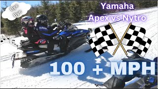 Little Snowmobile Fun Yamaha Nytro VS Apex 100 MPH 160 kmh HD