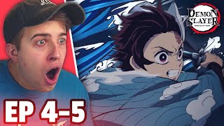 TANJIRO'S WATER BREATHING🌊Entering the Final Selection! Demon Slayer Episode 4 & 5 Reaction