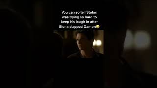 Stefan was trying so hard to keep his laugh😂#stefansalvatore#damonsalvatore#elenagilbert#tvd#shorts