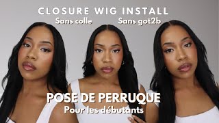 COMMENT POSER SA PERRUQUE SANS COLLE POUR LES DÉBUTANT | closure 5x5 HD | @chillwithcoco1