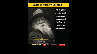Walt Whitman: The most inspirational quotes #shorts #quotescurio