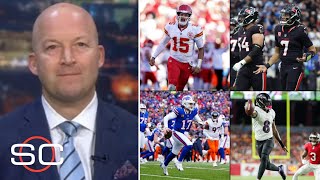 ESPN SC | Tim Hasselbeck breaks AFC Divisional Playoff: Ravens vs Bills, Texans at Chiefs - Who win?