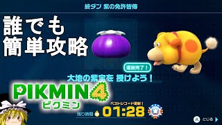 【ピクミン4】誰でも簡単！葉っぱ仙人の挑戦状 終ダン 紫の免許皆傅 プラチナメダルの取り方解説！紫オニヨン入手！Pikmin 4 Trial of the Sage Leaf 10th【ゆっくり実況】