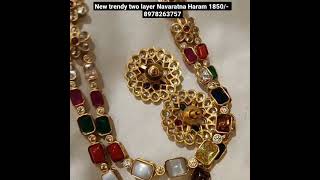 Navaratnalu | Haram |onegram jewellery Onegram gold | 8978263757 | Navaratna Necklace