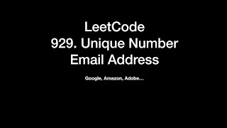【LeetCode习题讲解】 929. Unique number email