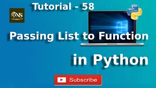 Passing List to Function in Python || Tutorial - 58 || Python Tutorial