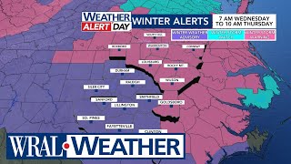 Snow, sleet and ice followed by wind prompts WRAL Weather Alert Day for Wednesday, Thursday