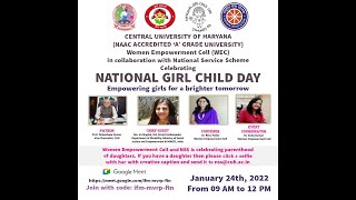 Webinar on National Girl Child Day || Women Empowerment Cell || National Service Scheme - CUH