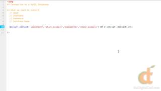 PHP Databases 2 - Lesson 2 - Setup the Connection