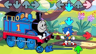 FNF Thomas Big Engine Brawl vs Sonic Frontiers Sings Bluey Can Can | Sonic.Exe 3.0 FNF Mods