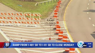 Ramp from I-481 to I-81 to close until Spring 2025