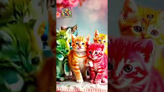 Purrcy with her Colorful Friends Enjoying Party ❤️🐾 #ai #cat #lovecats #0000 #catvideos #cutecats